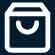 A white shopping bag icon with a curved handle is centered on a dark blue background, representing the convenience and lifestyle offered at MorningStar Senior Living Hillsboro for exceptional retirement living.