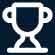 A simple white trophy icon with two handles on a dark blue background, representing excellence at MorningStar Senior Living Hillsboro and celebrating outstanding retirement living.